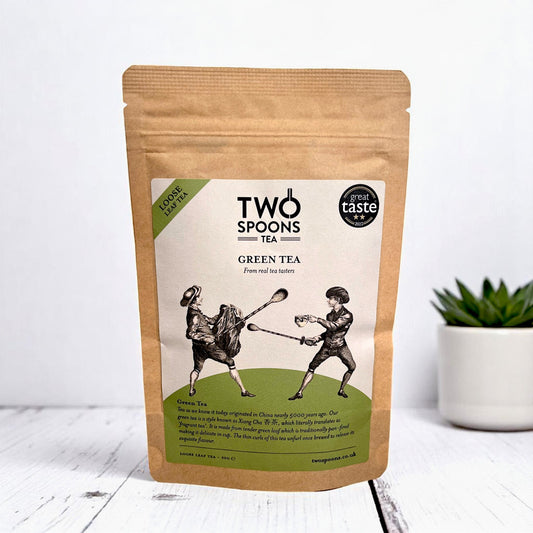 Green loose leaf tea.