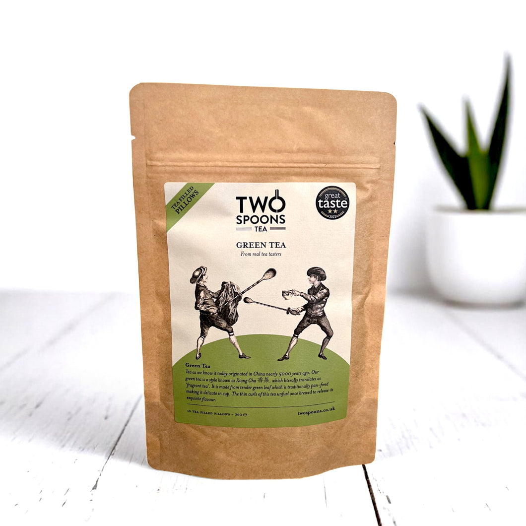 Green tea bags, natural tea