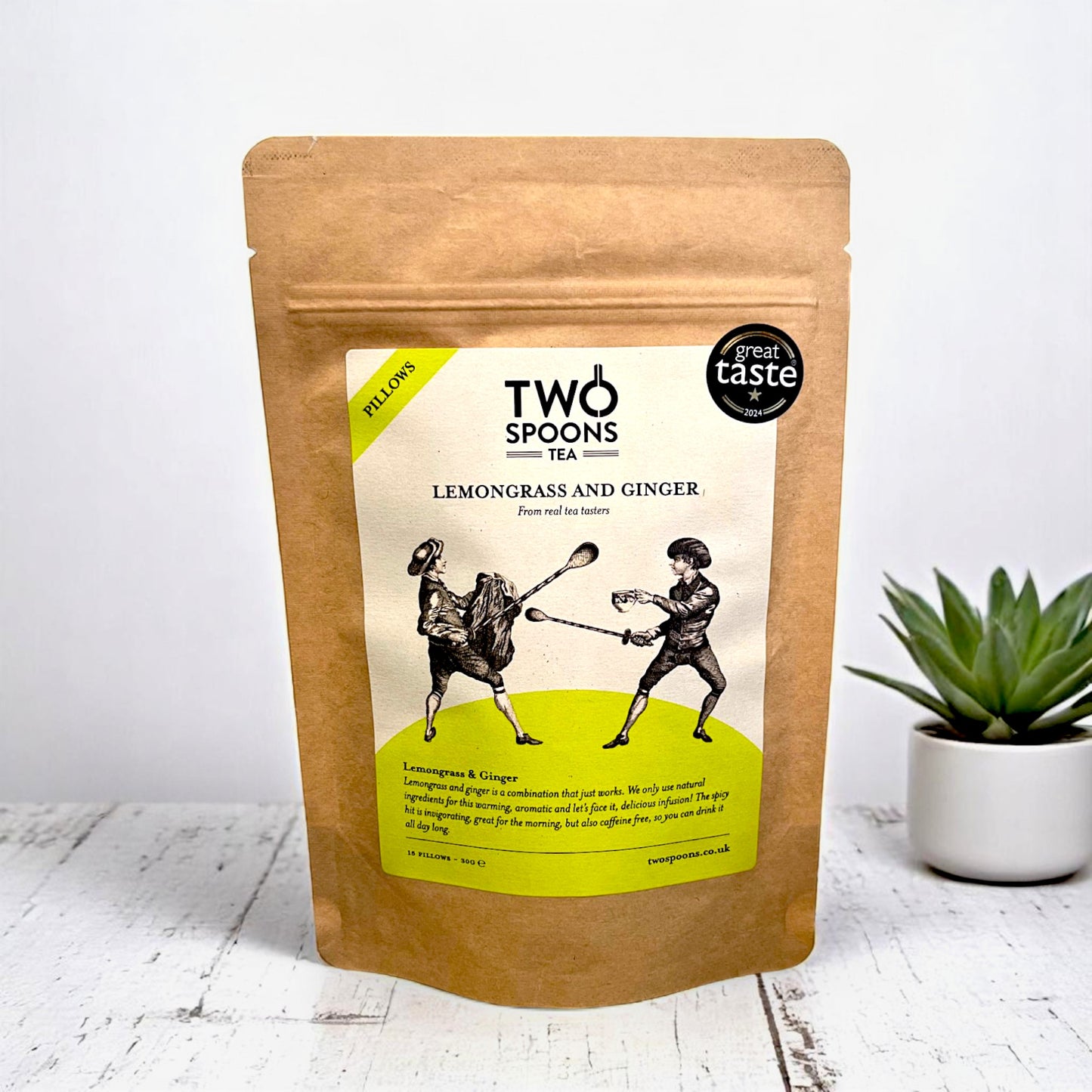 Lemongrass and ginger tea, caffeine free tea.